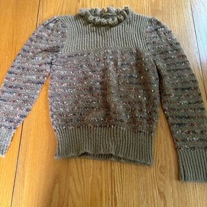 Vintage brown ruffled sweater